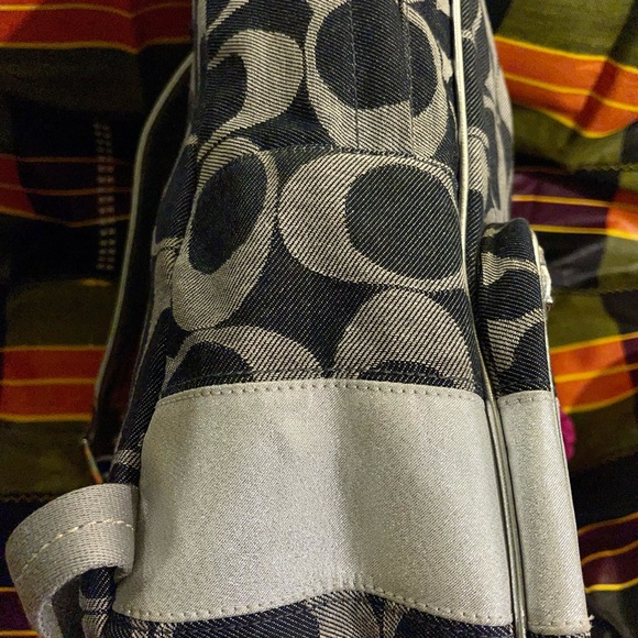 Coach Denim and Silver Backpack - Picture 3 of 10